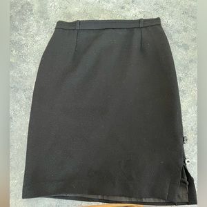 Vintage Gerard Pasquier Paris Couture Skirt 40 Women’s Black Wool Worsted Yarn